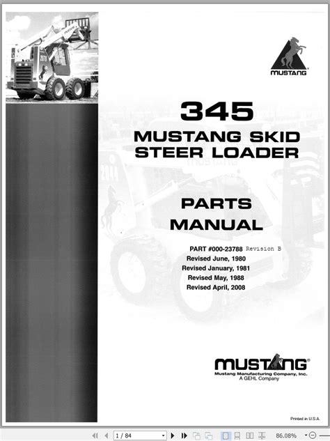 mustang 342 skid steer ford engine specs|mustang 345 ford parts manual.